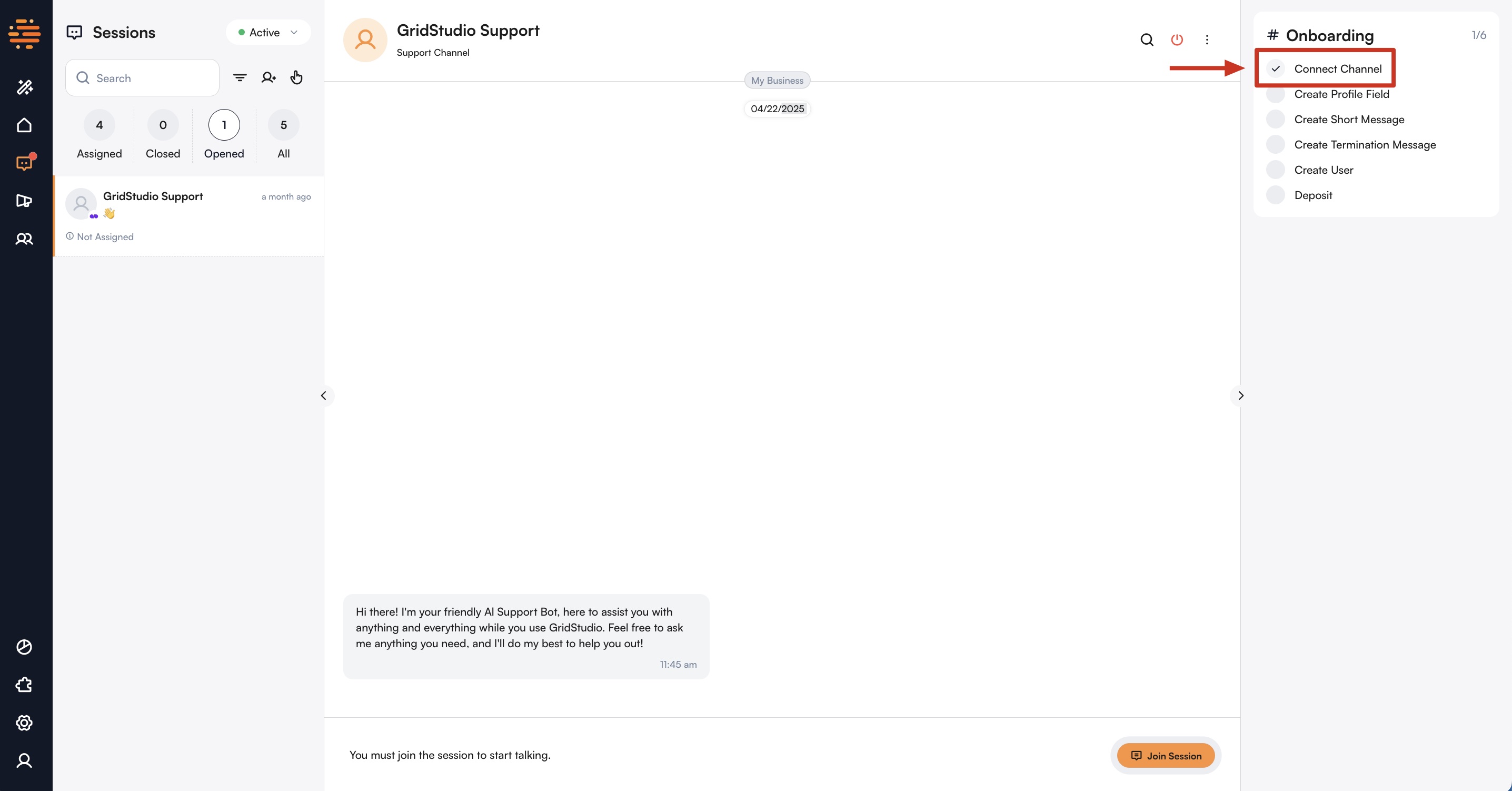 Onboarding Connect Channel
