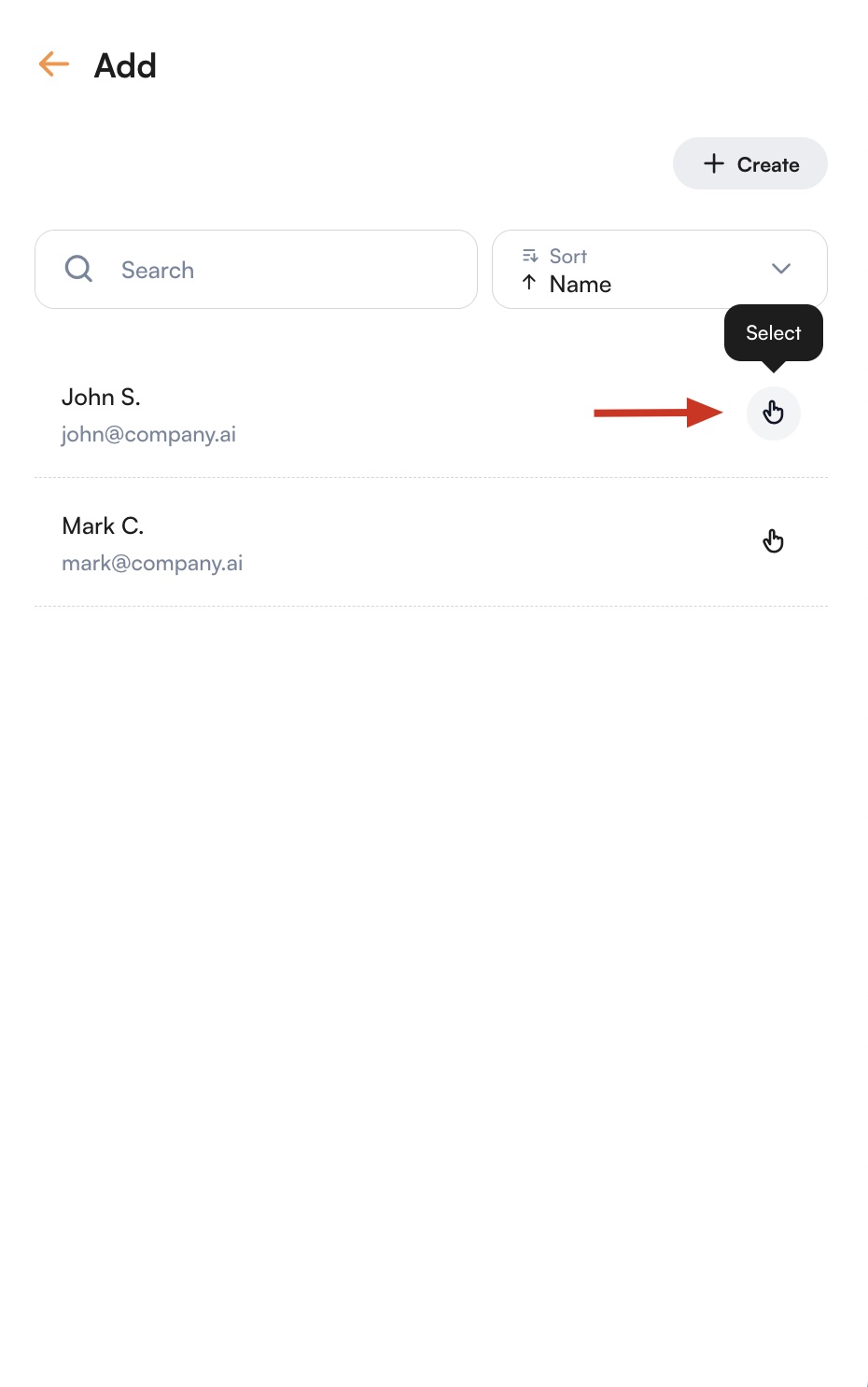 Workgroup Add User Select
