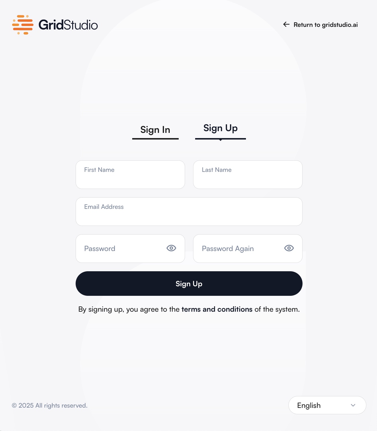 Sign up Page
